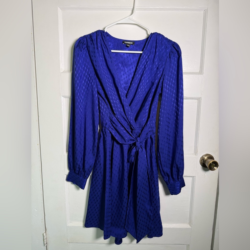 Express Women's Royal Blue Long Sleeve Dress